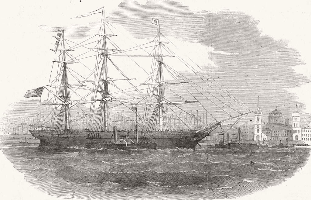LIVERPOOL. Boarding of 3rd Regiment Lancashire Militia, for Gibraltar 1855
